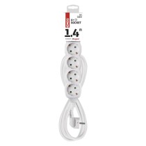 Pagarinātājs 1,4 m / 6 kontaktligzdas / balts / PVC / 1 mm2