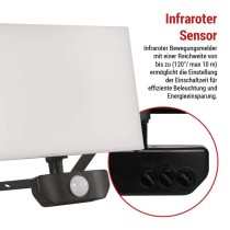 LED-Flutlicht TAMBO mit Bewegungssensor, 50 W, 5000 lm, schwarz
