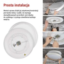 Oprawa LED nawierzchniowa ILVI, okrągła, 45 W, z funkcją ściemniania i zmianą temperatury