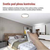 LED nástenné svietidlo ILVI, kruhové, 45 W, stmievateľné so zmenou CCT, biela + drevo