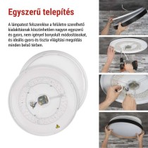 ILVI LED-es felületre szerelhető lámpa, kör alakú, 45 W, fényerő-szabályozás + CCT, feket
