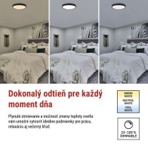 LED nástenné svietidlo ILVI, kruhové 45 W, stmievanie + CCT, čierna + drevo