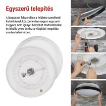 ILVI LED-es felületre szerelhető lámpa, kör alakú, 30 W, fényerő-szabályozás + CCT, feket