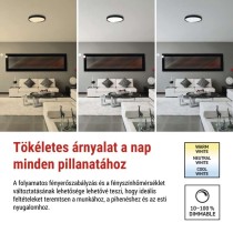 ILVI LED-es felületre szerelhető lámpa, kör alakú, 30 W, fényerő-szabályozás + CCT, feket