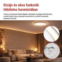 ILVI LED-es felületre szerelhető lámpa, kör alakú, 30 W, fényerő-szabályozás + CCT, feket
