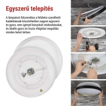 ILVI LED-es felületre szerelhető lámpa, kör alakú, 45 W, fényerő-szabályozás + CCT, feket