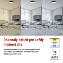 LED nástenné svietidlo ILVI, kruhové 45 W, stmievanie + CCT, čierna + šampanská