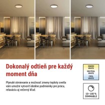 LED nástenné svietidlo ILVI, kruhové 30 W, stmievanie + CCT, drevo