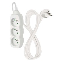 Przedłużacz 2 m / 3 gniazda / biały / PVC / 1 mm2
