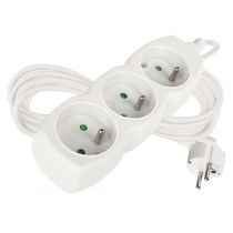 Przedłużacz 5 m / 3 gniazda / biały / PVC / 1,5 mm2