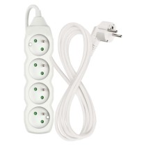 Przedłużacz 2 m / 4 gniazda / biały / PVC / 1 mm2