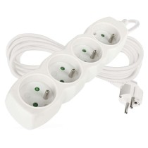 Przedłużacz 5 m / 4 gniazda / biały / PVC / 1 mm2