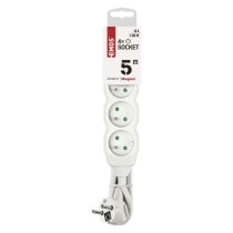 Przedłużacz 5 m / 4 gniazda / biały / PVC / 1 mm2