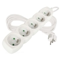 Przedłużacz 5 m / 5 gniazd / biały / PVC / 1 mm2