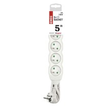 Przedłużacz 5 m / 5 gniazd / biały / PVC / 1 mm2