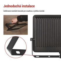 LED reflektor VISIO, 100 W, černý, neutrální bílá