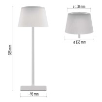 LED stalinė lempa KATIE, įkraunama, balta