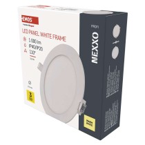 LED panel NEXXO, vgradni,  okrogli, bel, 12W, toplo bela