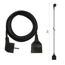 Prodlužovací kabel 3 m / 1 zásuvka / černý / PVC / 1,5 mm2