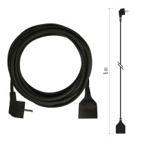 Prodlužovací kabel 5 m / 1 zásuvka / černý / PVC / 1,5 mm2