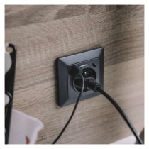 Gniazdo FRENCH z USB-A+USB-C, 3A max. IP20, antracyt