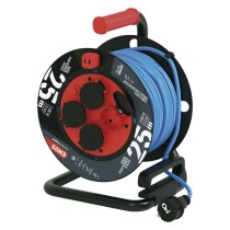 Oro sąlygoms atspari kabelių ritė 25 m / 4 lizdai / mėlyna / PVC / 230 V / 1,5 mm2