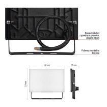 LED reflektor TAMBO, 30 W, 3000 lm, IP65, črna