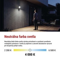 LED reflektor TAMBO EVO so senzorom pohybu, 20 W, 2000 lm, IP65, čierny