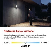 LED reflektor TAMBO EVO s senzorjem gibanja, 20 W, 2000 lm, IP65, črna