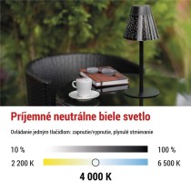 LED stolná lampa GRACE, dobíjacia