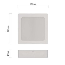 LED svietidlo 2v1 RUBIC, štvorcové, biely, 18W, neutrálna biela