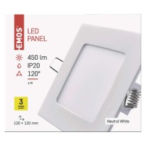 LED panel 120×120, štvorcový vstavaný biely, 6W neutrálna b.