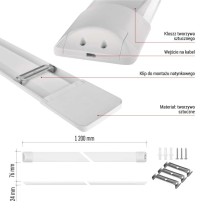 Oprawa liniowa LED MINO 40W, neutralna biel