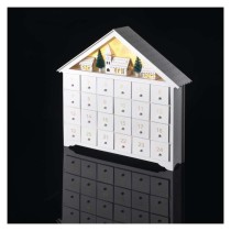 LED Adventskalender aus Holz, 35x33 cm, 2x AA, Innen, warmweiss, Timer