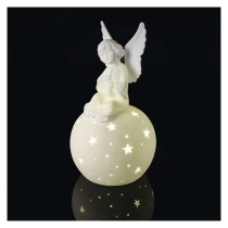 Keramický anjel LED, 29 cm, 2x AA, vnútorný, teplá biela