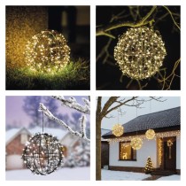 LED Weihnachtskugel – 200 LEDs, für den Außen- und Innenbereich, warmweiß