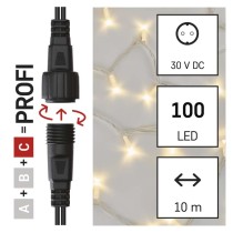 Profi LED spojovací řetěz bílý, 10 m, venkovní i vnitřní, teplá bílá