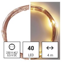 LED jõuluvalguskett Nano vask, 4 m, õue/tuppa, soe valge, ajasti