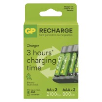 GP polnilec baterij Recharge B441 + 2× AA Recharge 2100 mAh + 2× AAA Recharge 800 mAh