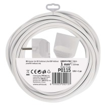 Predlžovací kábel 5 m / 1 zásuvka / biely / PVC / 1 mm2
