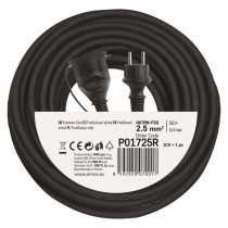 Vonkajší predlžovací kábel 25 m / 1 zásuvka / čierny / guma-neoprén / 230 V / 2,5 mm2