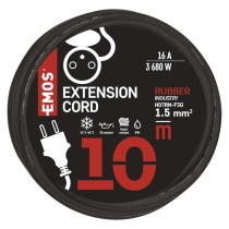 Venkovní prodlužovací kabel 10 m / 1 zásuvka / černý / guma-neopren / 230 V / 1,5 mm2