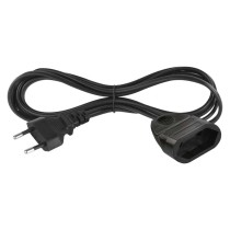 Dvojžilový pohyblivý prívod 1,5 m / 1 zásuvka / čierny / PVC / 0,75 mm2