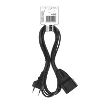 Dvojžilový pohyblivý prívod 3 m / 1 zásuvka / čierny / PVC / 0,75 mm2