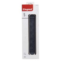 Legrand predlžovací kábel 1,5 m / 5 zásuviek / s vypínačom / biely-čierny / PVC / 1 mm2