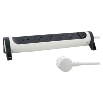Legrand predlžovací kábel 1,5 m / 5 zásuviek / s vypínačom / biely-čierny / PVC / 1 mm2