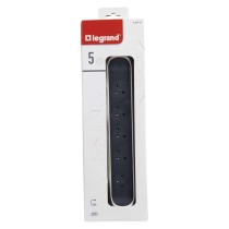 Legrand predlžovací kábel 3 m / 5 zásuviek / s vypínačom / biely-čierny / PVC / 1,5 mm2