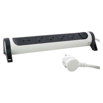 Legrand predlžovací kábel 3 m / 5 zásuviek / s vypínačom / biely-čierny / PVC / 1,5 mm2