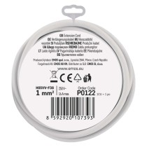 Ilgintuvas 2 m / 1 lizdas / baltas / PVC / 1 mm2 