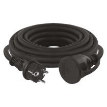 Verlängerungskabel 5 m / 1 Steckdose / schwarz / Gummi-Neopren / 250 V / 1,5 mm2